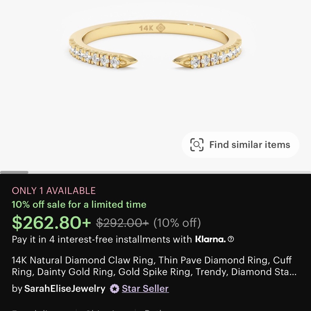 Sarah Elise claw ring